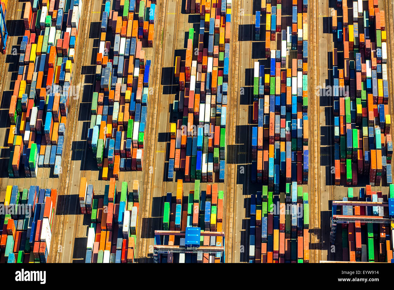 Container-Hafen Hamburg, CTA, Container Terminal Altenwerder, Hafen Hamburg, Hamburg, Deutschland Stockfoto