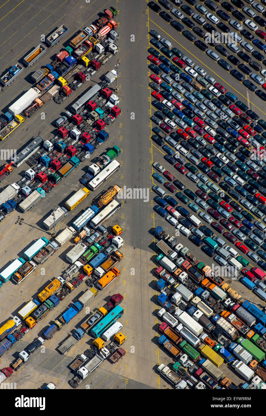 Laden von Gebrauchtwagen, Hansahafen, Unikai, Hamburger Hafen, Elbe, Hamburg, Deutschland Stockfoto