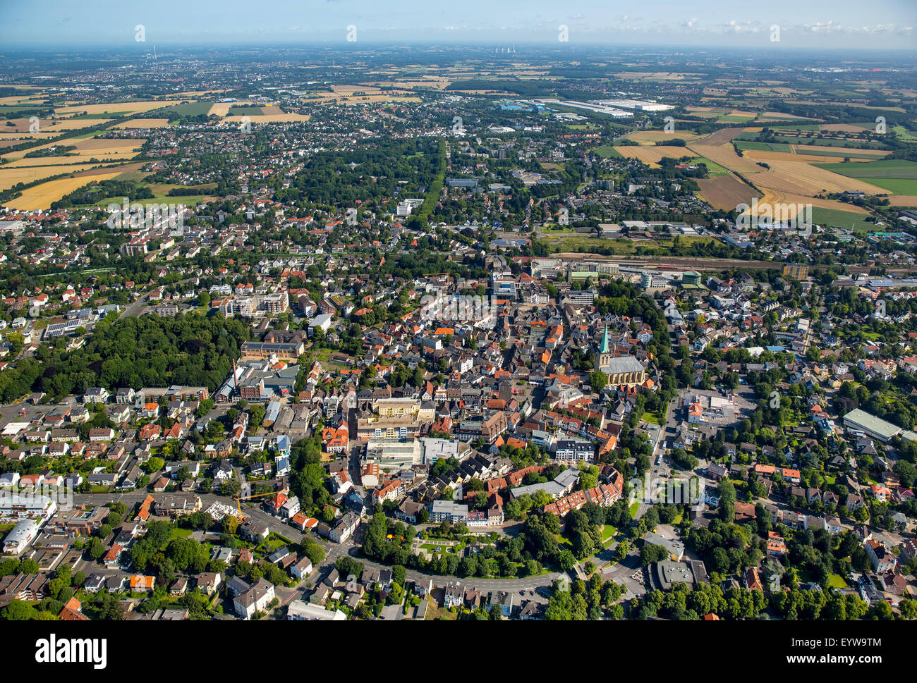 Blick von Süden auf der Stadt von Unna, Ruhr District, North Rhine-Westphalia, Deutschland Stockfoto