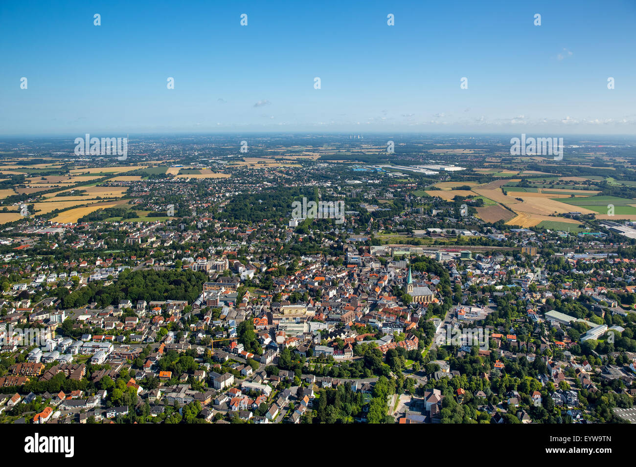Blick von Süden auf der Stadt von Unna, Ruhr District, North Rhine-Westphalia, Deutschland Stockfoto