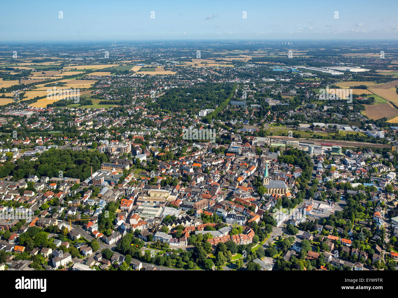 Blick von Süden auf der Stadt von Unna, Ruhr District, North Rhine-Westphalia, Deutschland Stockfoto