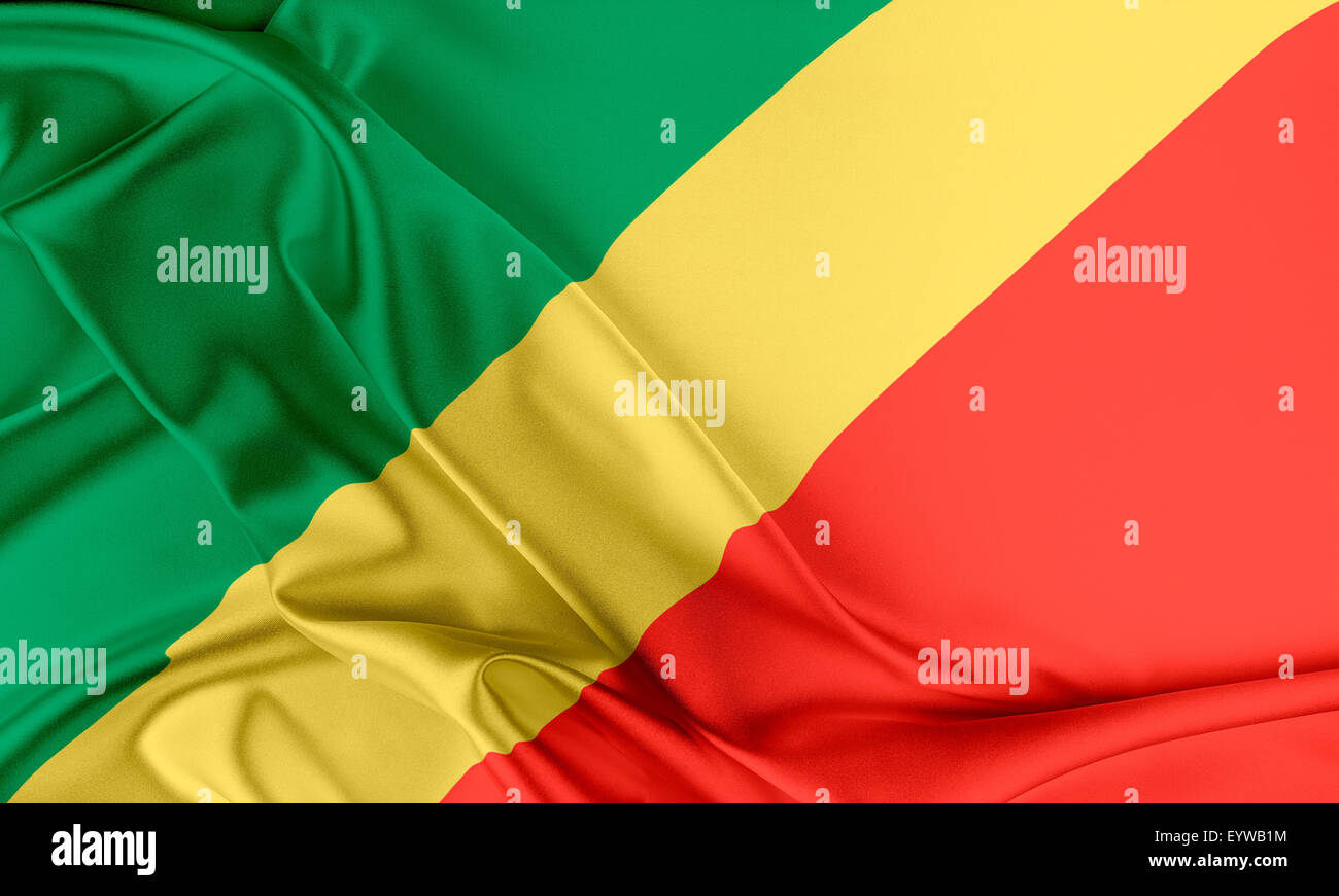 Republik Kongo Flagge. Stockfoto