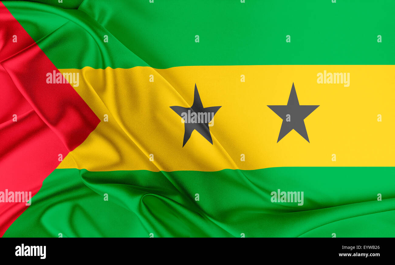 Sao Tome und Principe-Flagge. Stockfoto