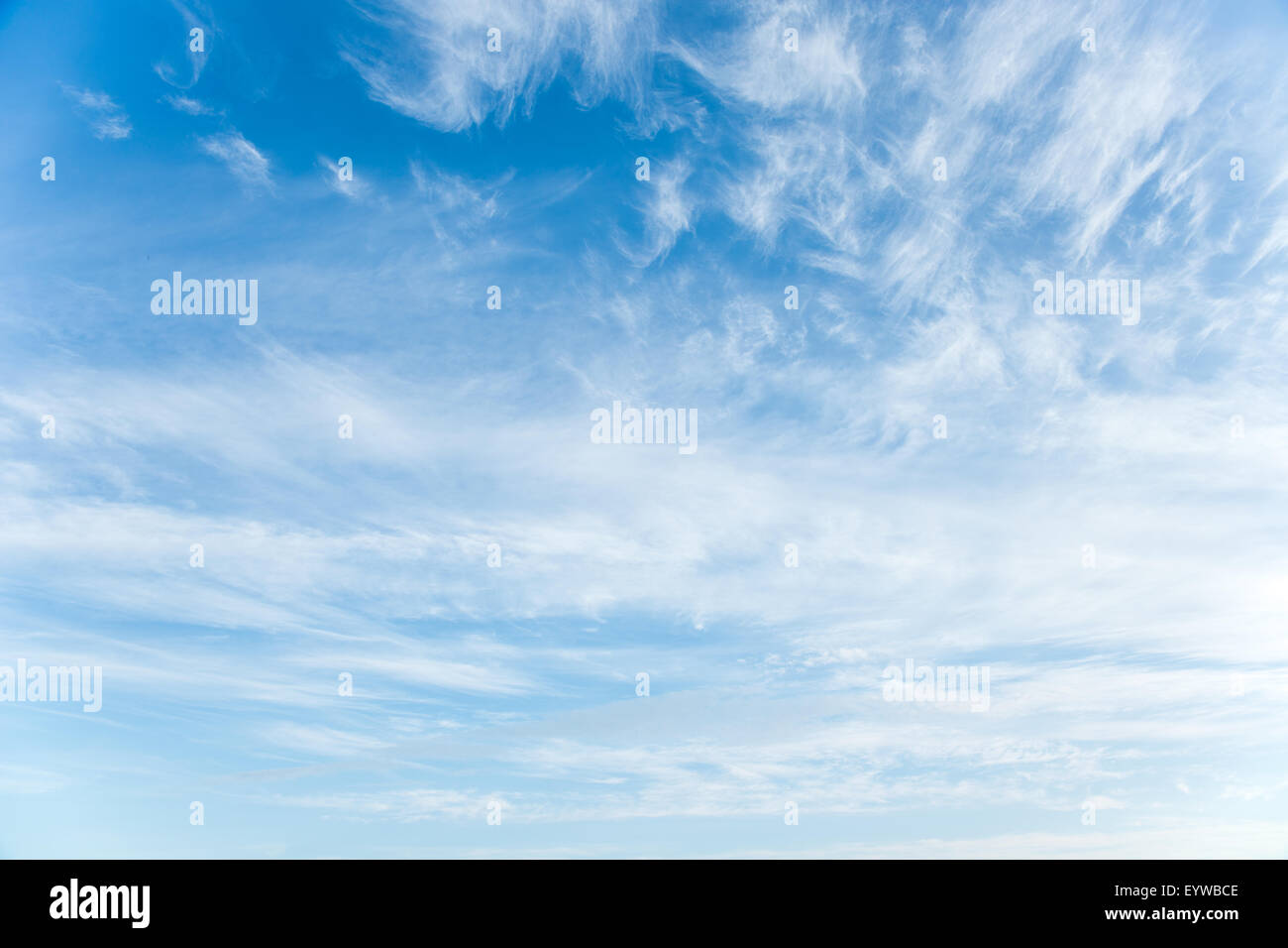 weiße flauschige Wolken am blauen Himmel Stockfoto