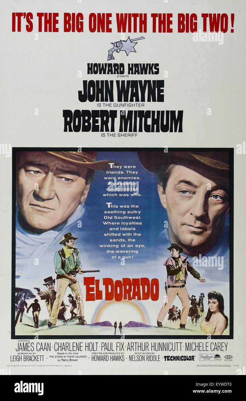 El Dorado Jahr: 1966 USA Regie: Howard Hawks John Wayne, Robert Mitchum Film Poster Stockfoto