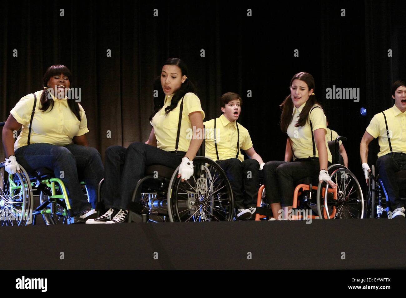 Glee; TV-Serie 2009-??? -USA; 2009, Staffel 1, Episode 9: Räder; Regie: Paris Barclay; Lea Michele, Amber Riley, Chris Colfer, Lea Michele, Harry Shum Jr..; Carin Bär / Fox Stockfoto