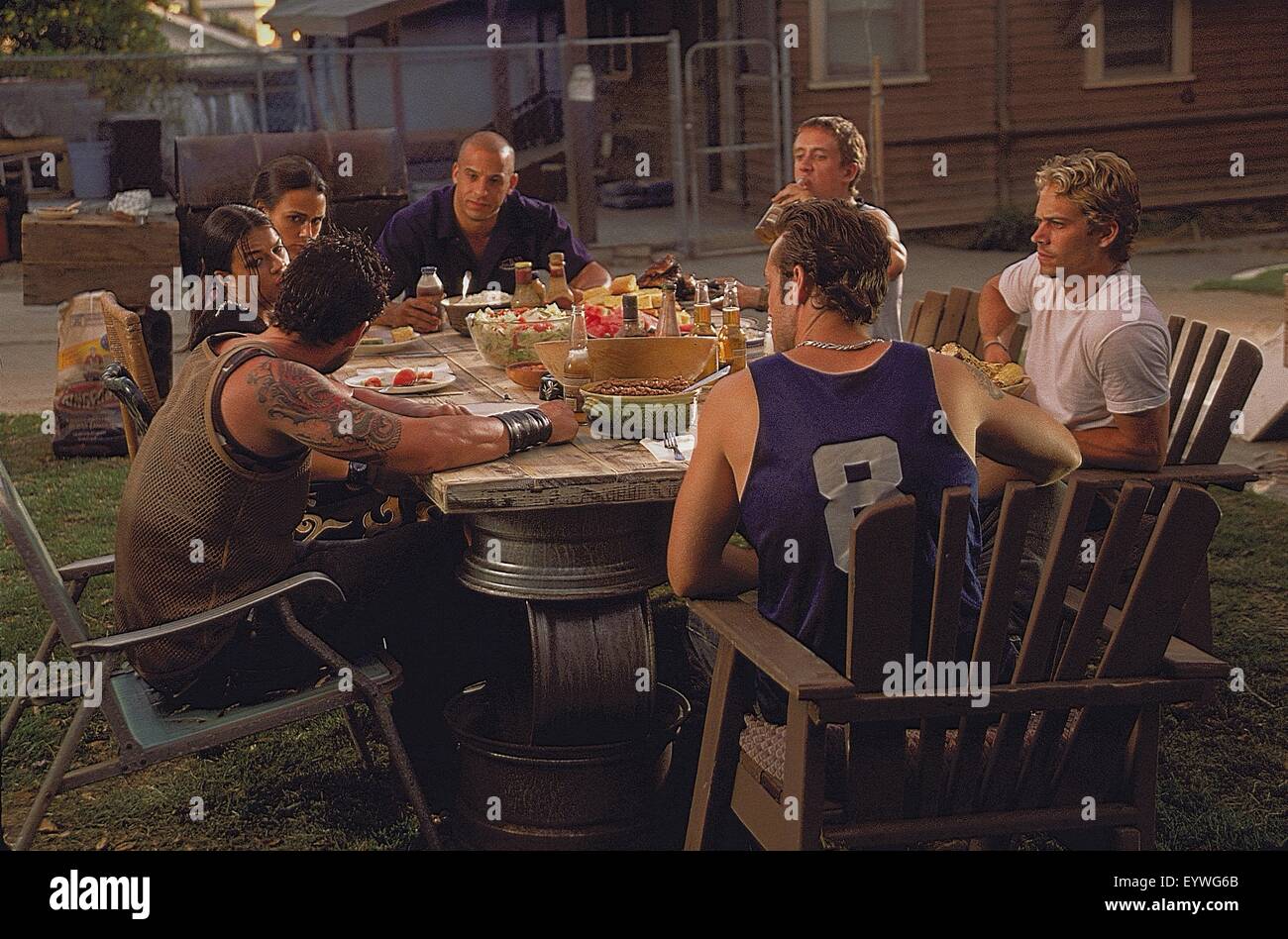 The Fast and the Furious; Jahr: 2001 USA; Regie: Rob Cohen; Michelle Rodriguez, Jordana Brewster, Vin Diesel, Paul Walker; Foto: Bob Marschak Stockfoto