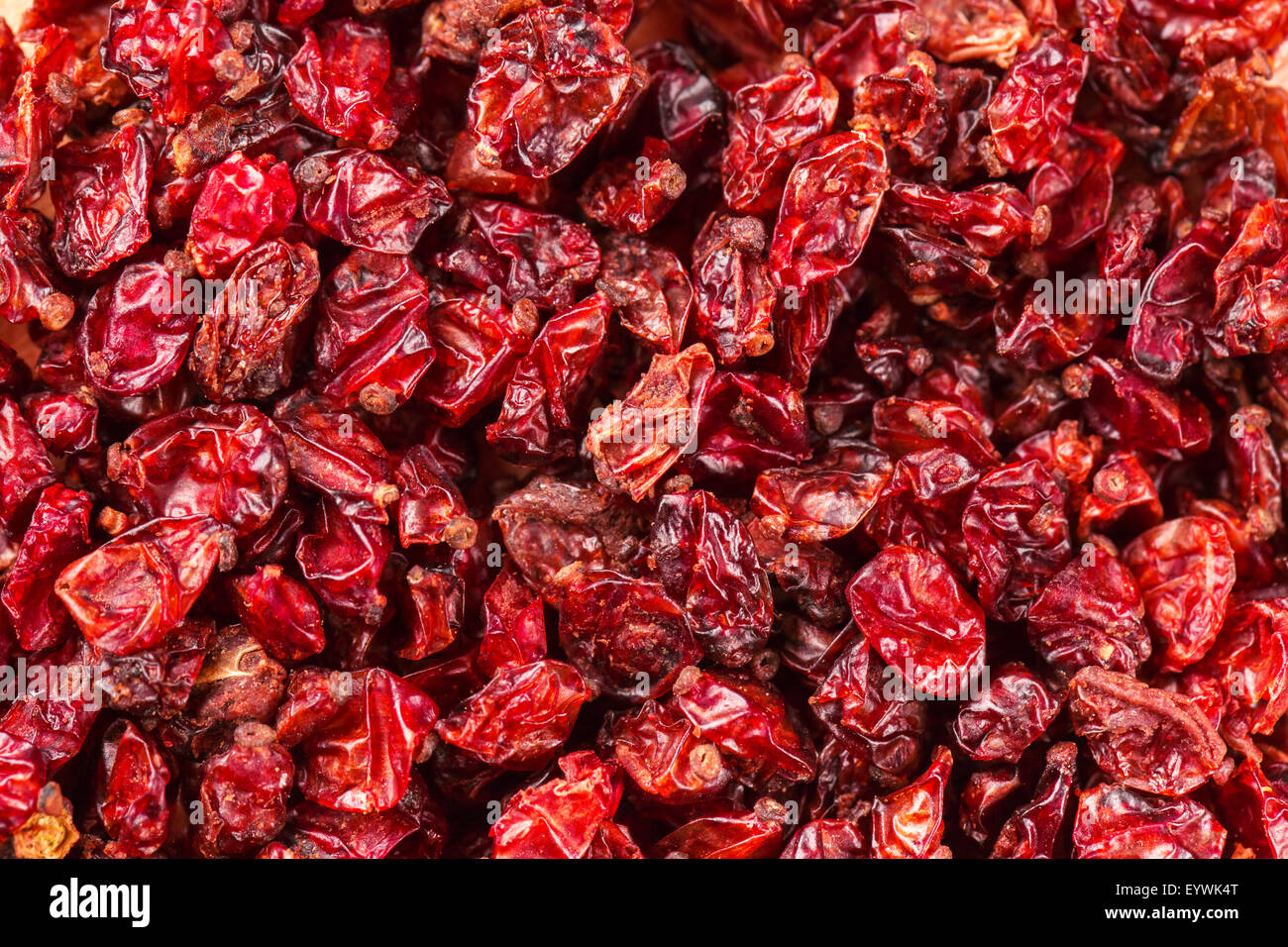 Getrocknete rote tibetischen würzige Berberitzen placer Hintergrund Stockfoto