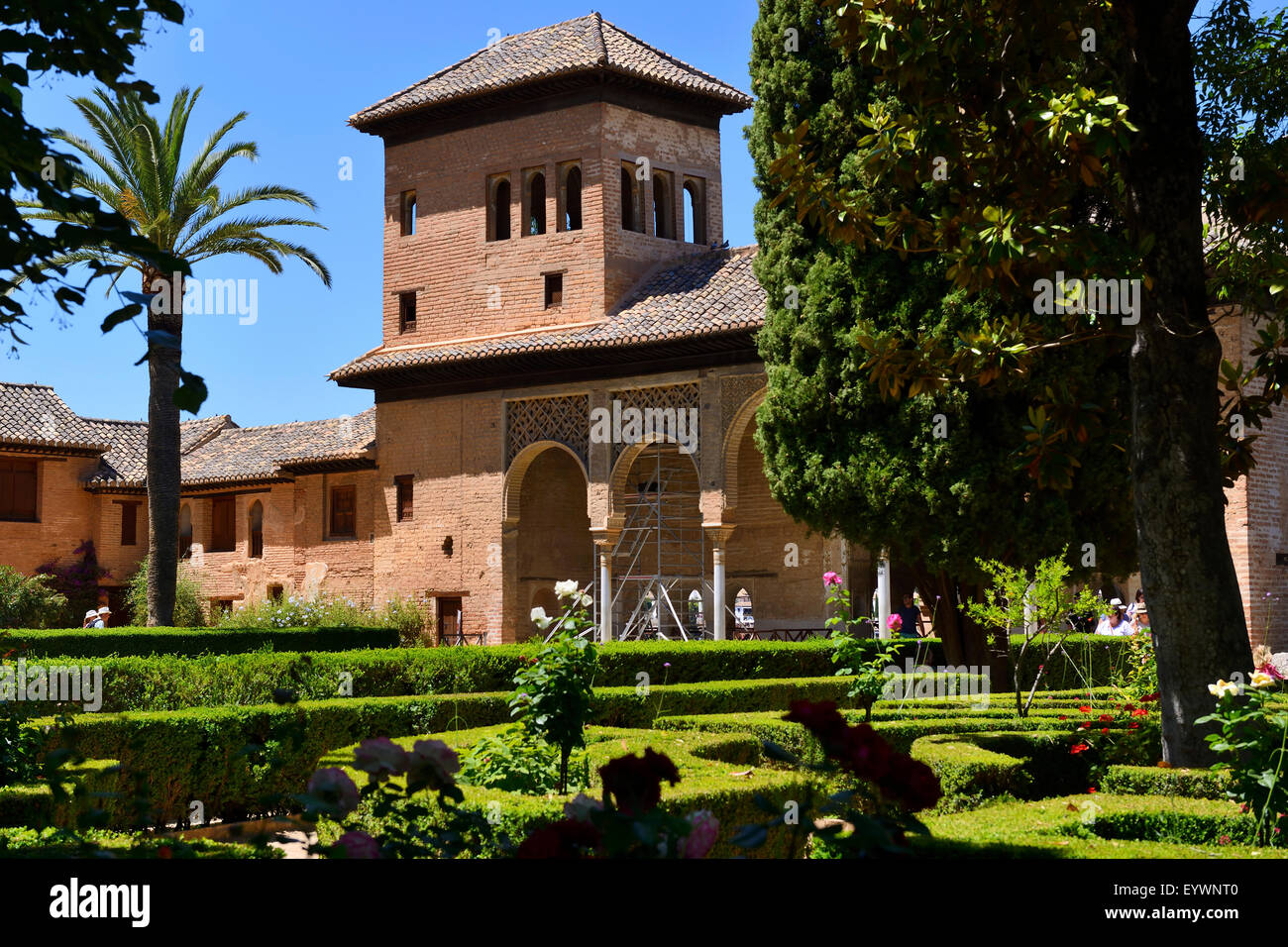 Palacio del Portico (Partal) innerhalb der Schlossanlage der Alhambra in Granada, Andalusien, Spanien Stockfoto