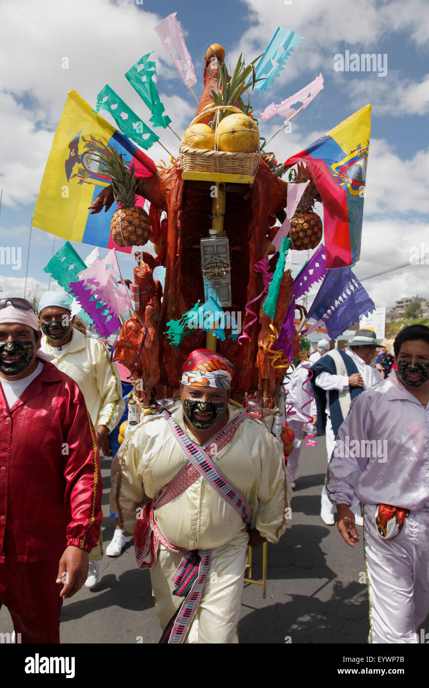 Mama Negra traditionelles fest in Latacunga, Ecuador, Südamerika Stockfoto