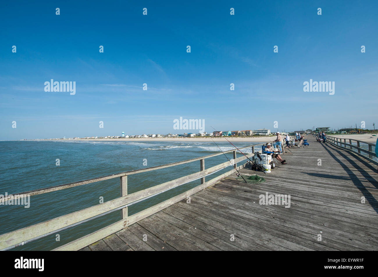 Oceanana Fishing Pier, Atlantic Beach, äußere Banken, North Carolina, Vereinigte Staaten von Amerika, Nordamerika Stockfoto
