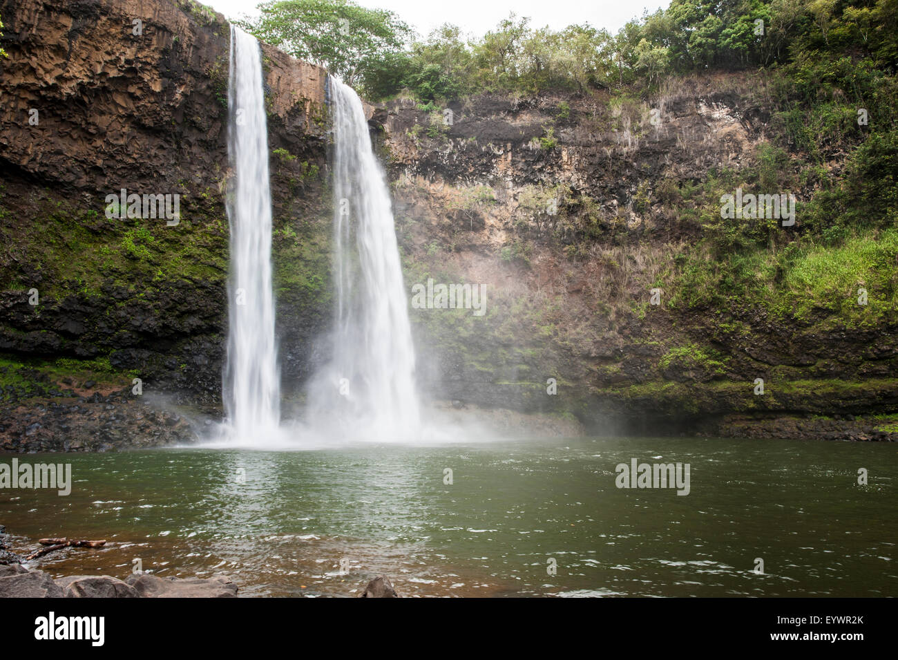 Wailua Falls, Kauai, Hawaii, Vereinigte Staaten von Amerika, Pazifik Stockfoto