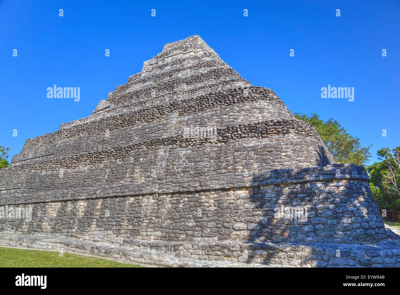 Tempel I, Chaccoben, archäologische Maya site, 110 Meilen südlich von Tulum, klassisch, Quintana Roo, Mexiko, Nordamerika Stockfoto