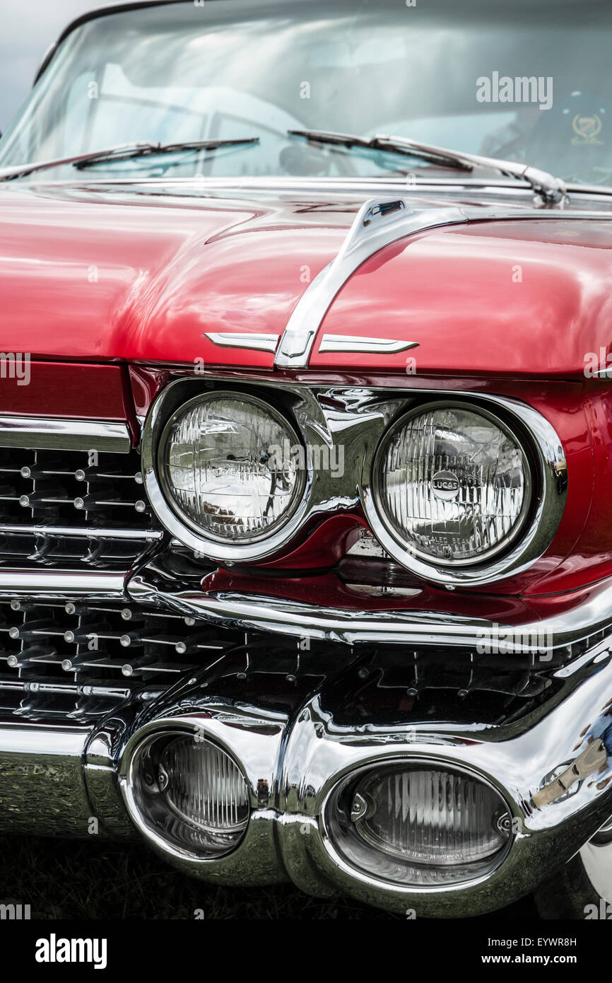 Chrom poliert auf amerikanischen Oldtimer Stockfoto