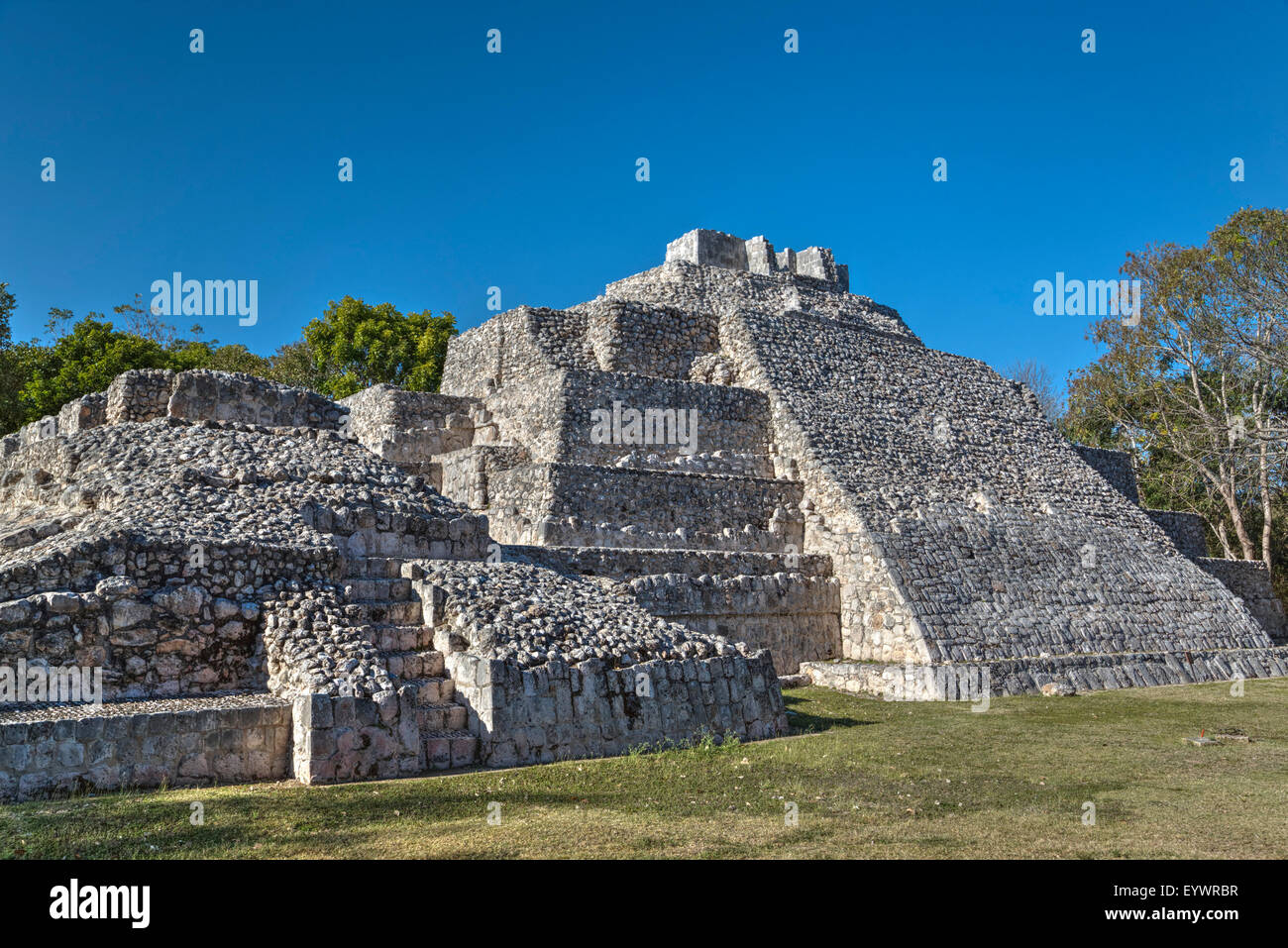 Tempel des Südens, Edzna, Maya-Ausgrabungsstätte, Campeche, Mexiko, Nordamerika Stockfoto