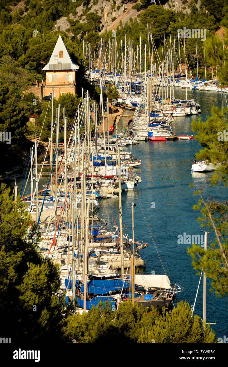 Port-Miou Marina, Cassis, Bouches du Rhone, Provence, Frankreich, Europa Stockfoto