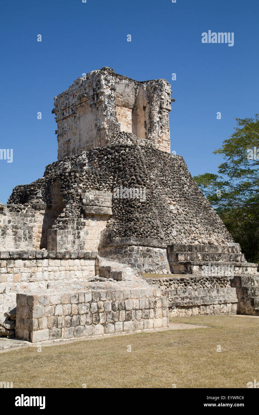 Dzibilnocac (bemalte Gewölbe) Tempel, Dzibilnocac, archäologische Maya-Ruinen, Chenes Stil, Campeche, Mexiko, Nordamerika Stockfoto