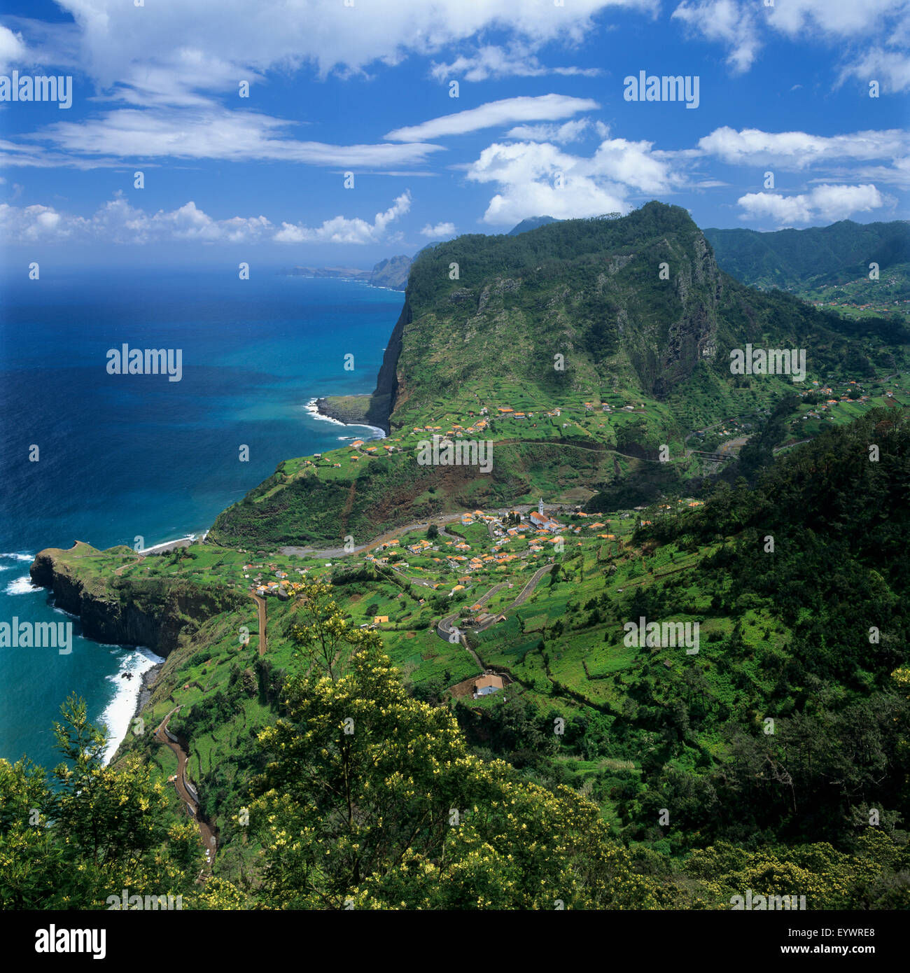 Eagle Rock (Penha de Aguia), Faial, Madeira, Portugal, Atlantik, Europa Stockfoto