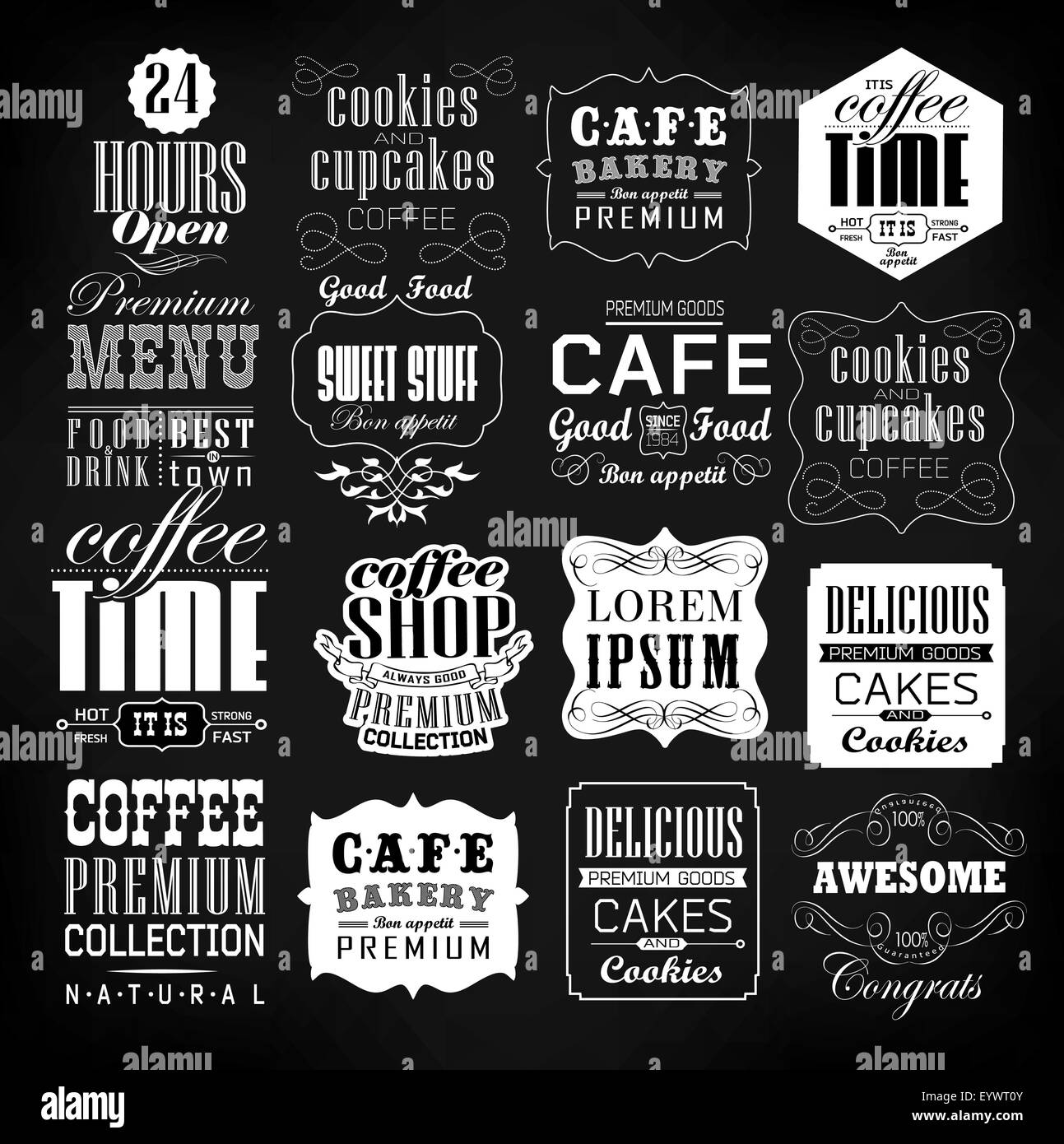 Satz von Vintage Retro Stock Vektor