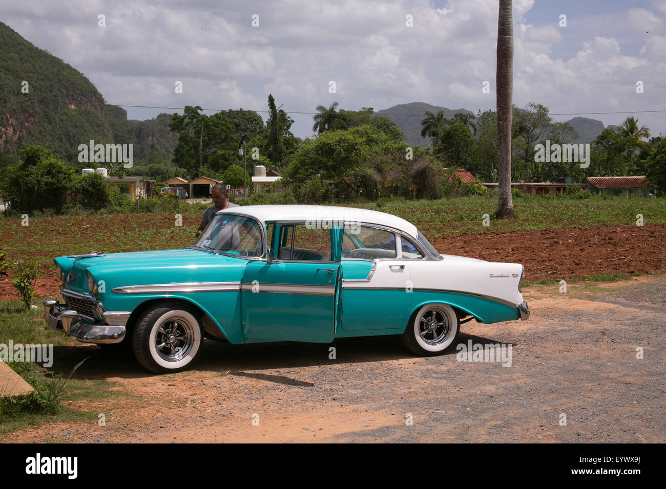 Chevrolet Bel Air in Vinales, Kuba. Stockfoto
