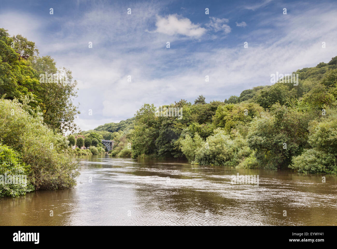 Ironbridge Schlucht und den Fluss Severn, Ironbridge, Shropshire, England Stockfoto