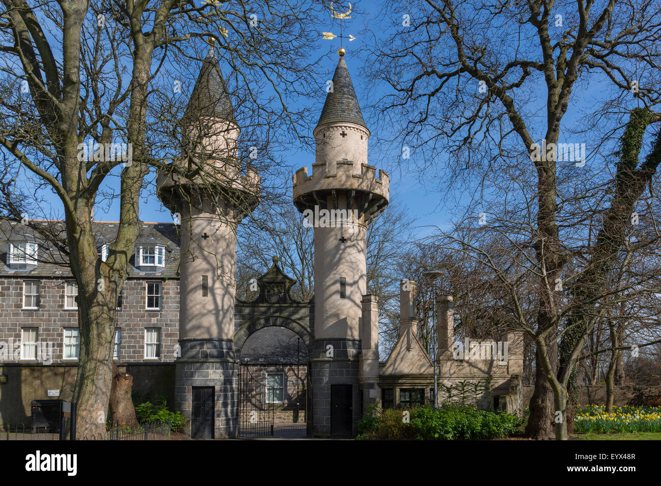 Powis Gate an der University of Aberdeen, Schottland, Großbritannien, Europa Stockfoto