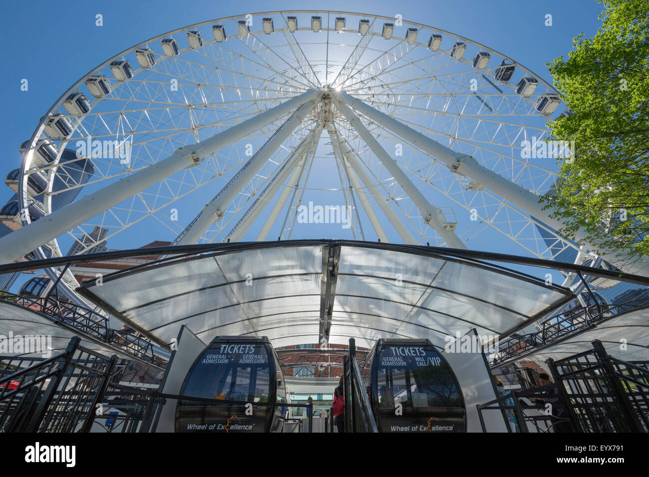 EINGANG SKYVIEW RIESENRAD CENTENNIAL OLYMPIC PARK DOWNTOWN ATLANTA GEORGIA USA Stockfoto