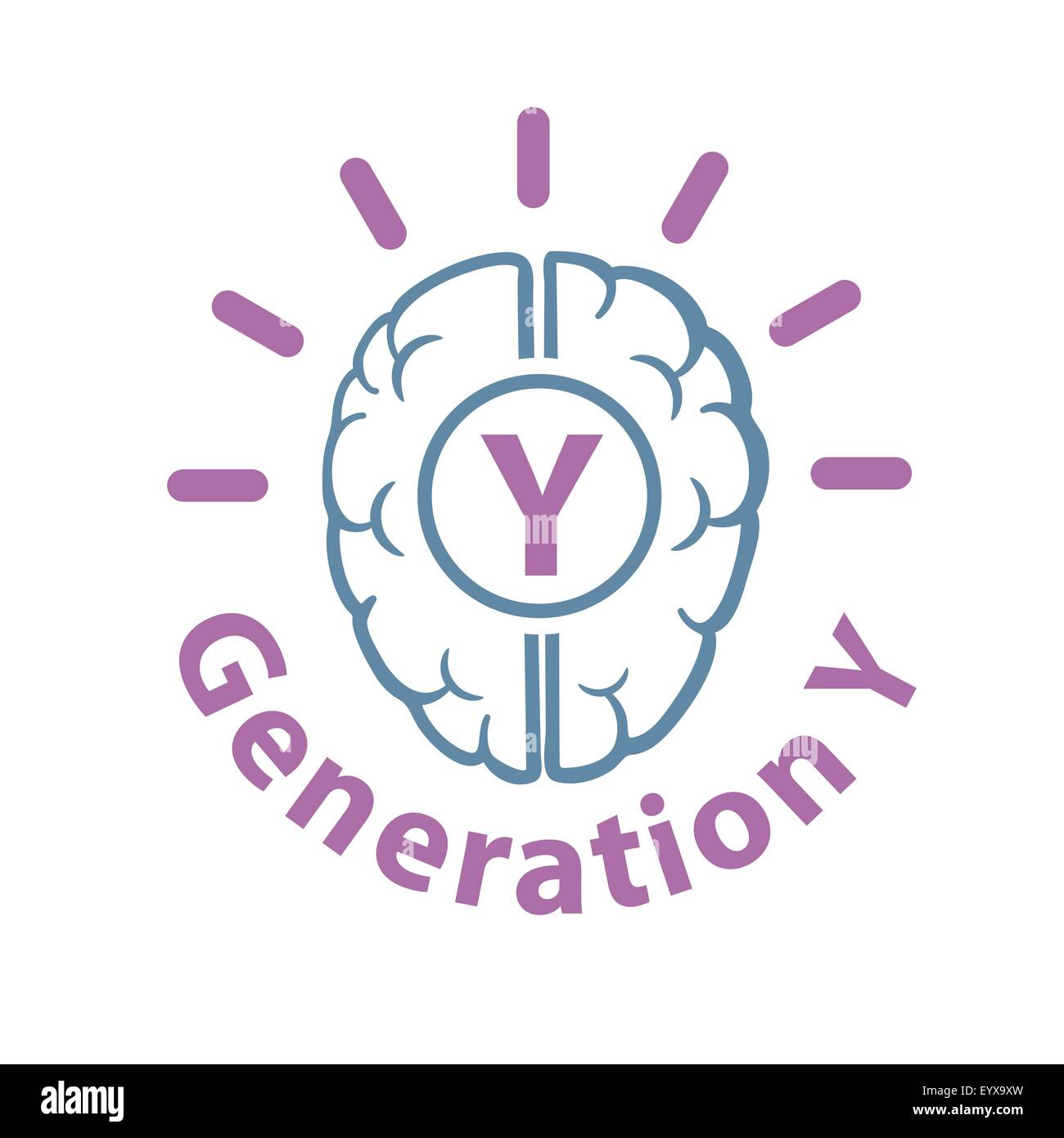 Generation Y Web-Symbol-Vektor-Illustration. Stock Vektor