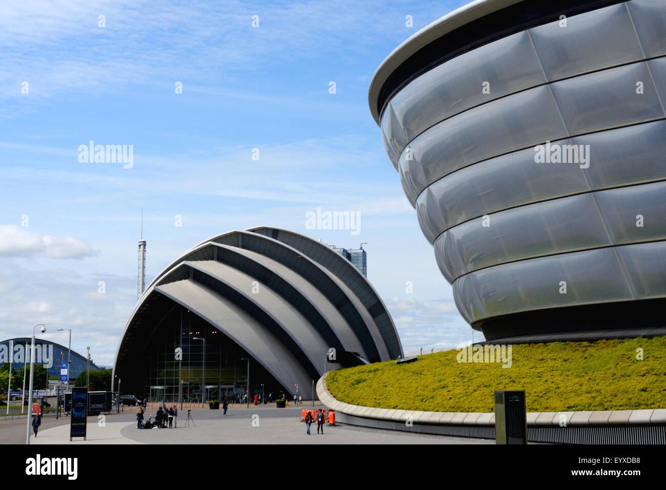 Clyde Auditorium (The Armadillo) und das SSE Hydro Conference Center und Konzerthaus, Glasgow, Schottland Stockfoto