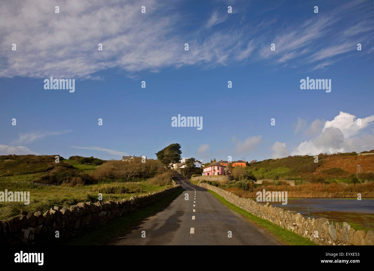 Die Causeway über den Fluss Anne in Annestown Dorf, Kupfer Küste, County Waterford, Irland Stockfoto