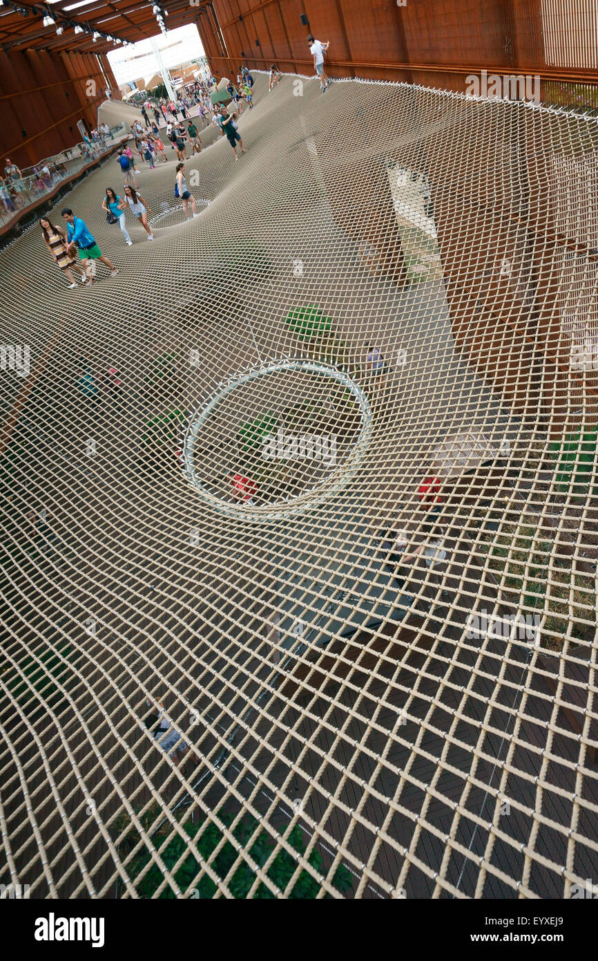 Das Netzwerk bei der Brasilien-Pavillon, Expo 2015 Mailand, Italien Stockfoto