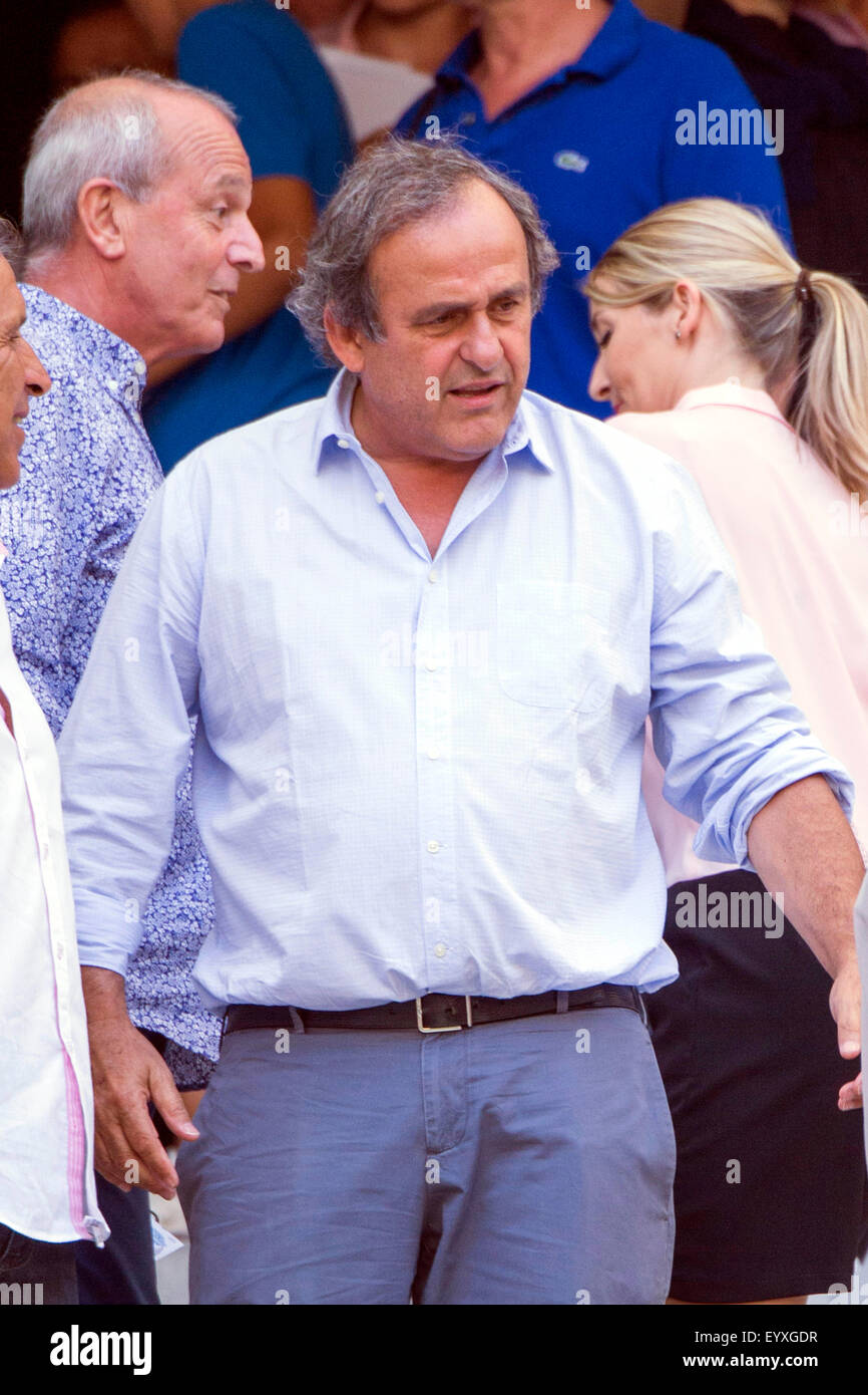 Marseille, Frankreich. 1. August 2015. Michel Platini Fußball: Vorsaison Freundschaftsspiel zwischen Olympique de Marseille 2-0 Juventus im Stade Vélodrome in Marseille, Frankreich. © Maurizio Borsari/AFLO/Alamy Live-Nachrichten Stockfoto