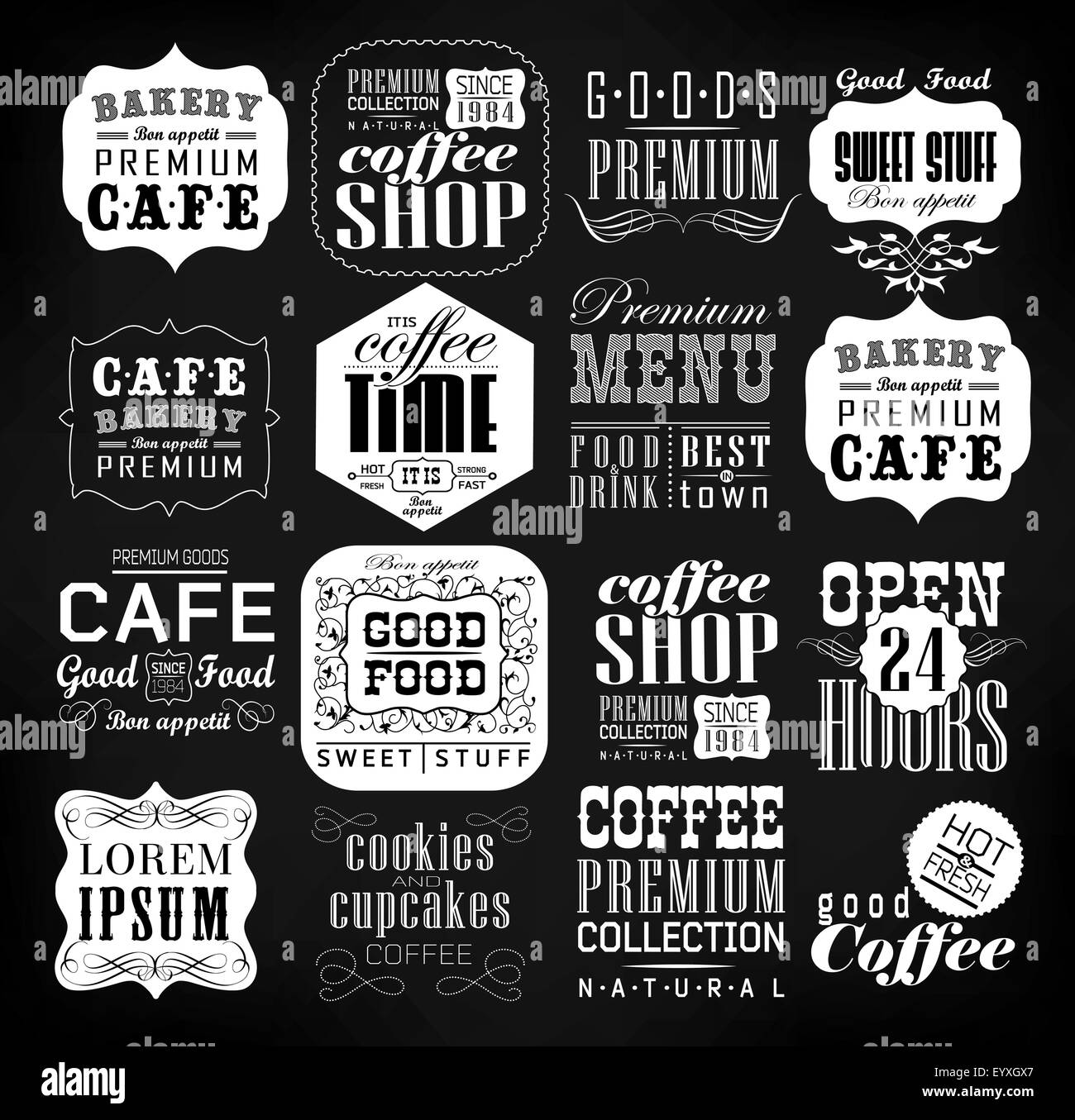 Satz von Vintage Retro Stock Vektor