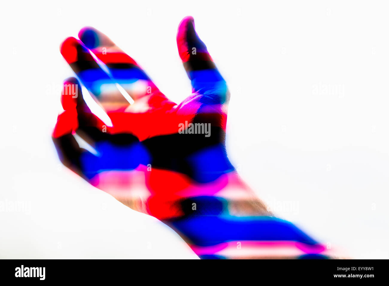 Wärmebild der Hand des kaukasischen Mann Stockfoto