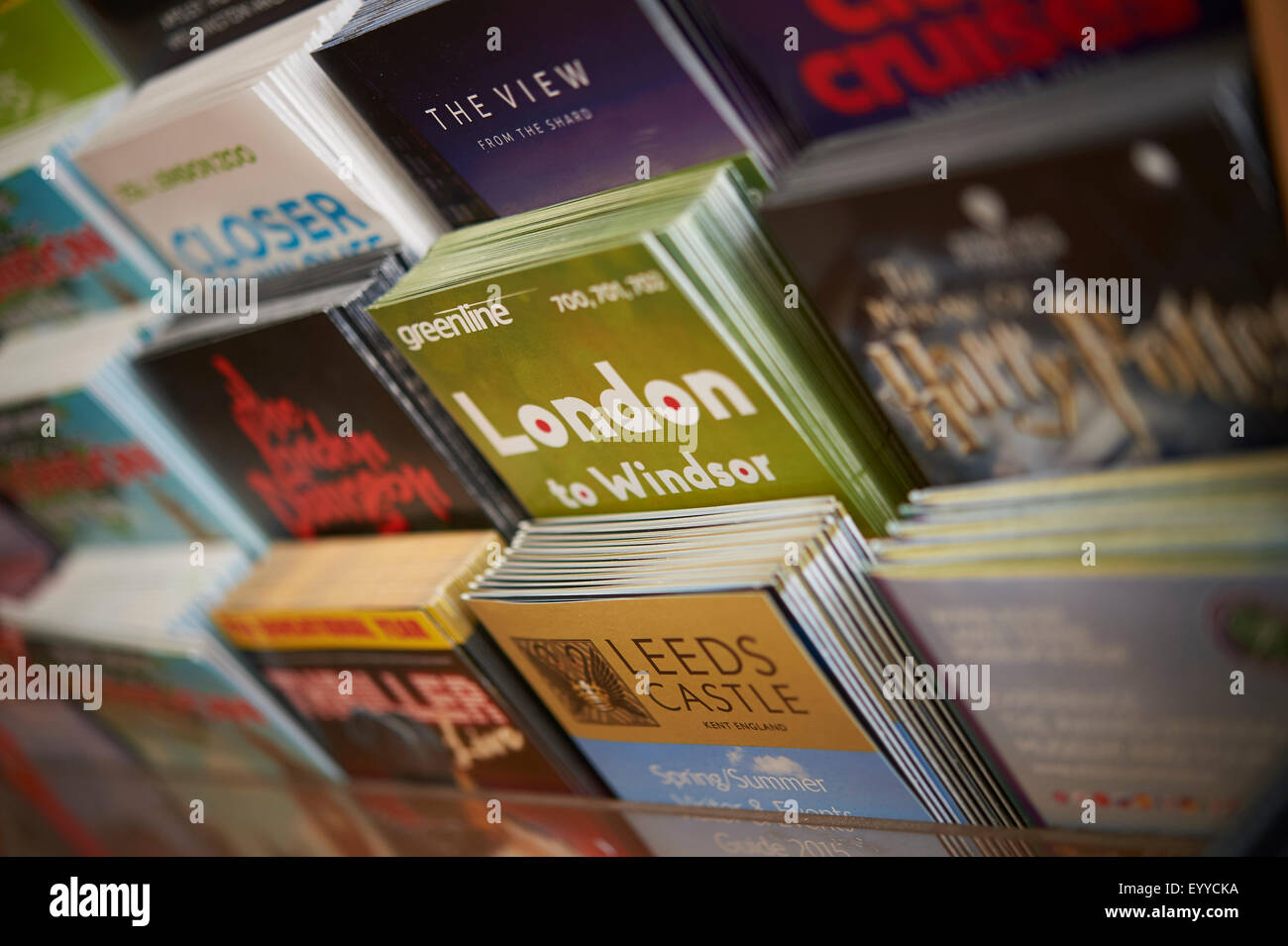 Broschüren in einem Londoner hotel Stockfoto