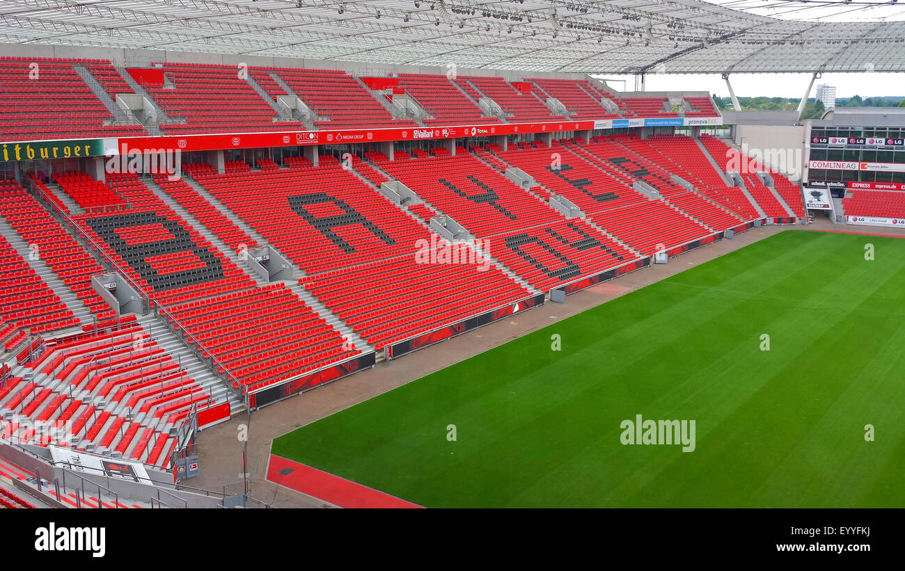 Fußball Stadion BayArena, Heimspielstätte der Bundesliga club Bayer Leverkusen, Deutschland, Nordrhein-Westfalen, Leverkusen Stockfoto