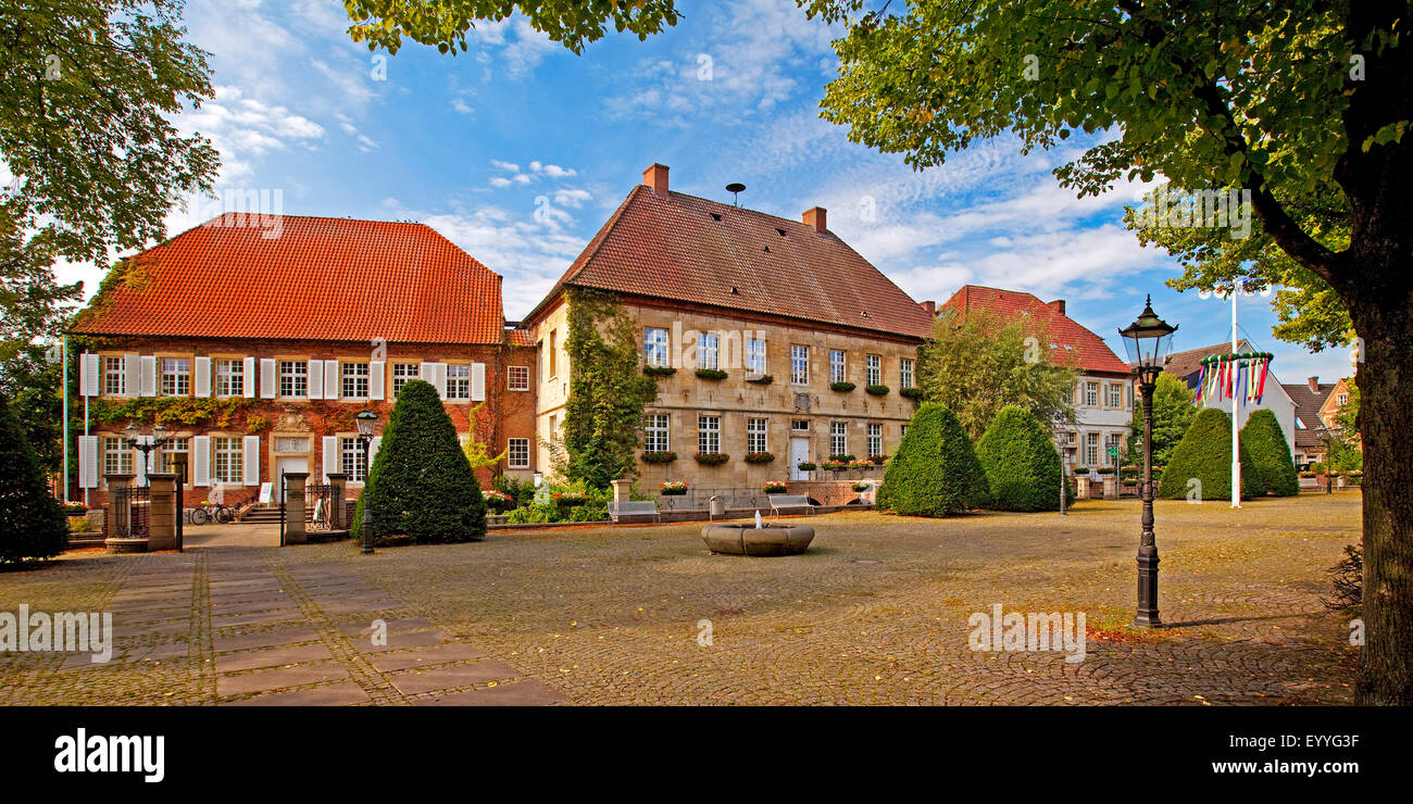 historisches Stadtviertel, Nottuln, Münsterland, Nordrhein-Westfalen, Deutschland Stockfoto