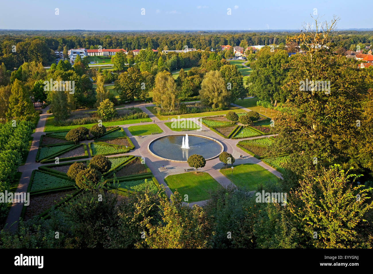 Palast-Garten der Burg Bentheim, Deutschland, Niedersachsen, Bad Bentheim Stockfoto