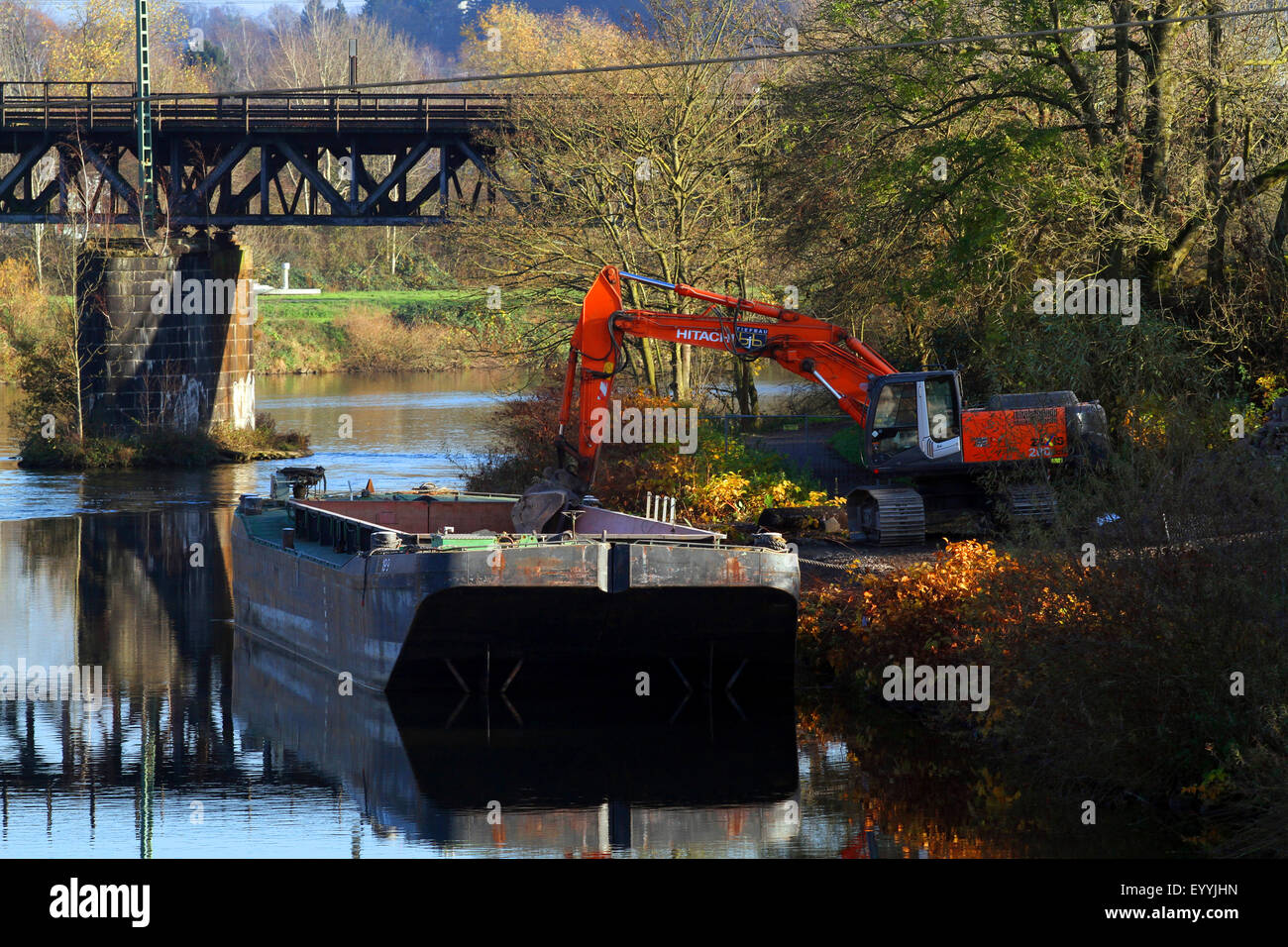 River Bank Verstärkung, Wasserbau, Deutschland Stockfoto