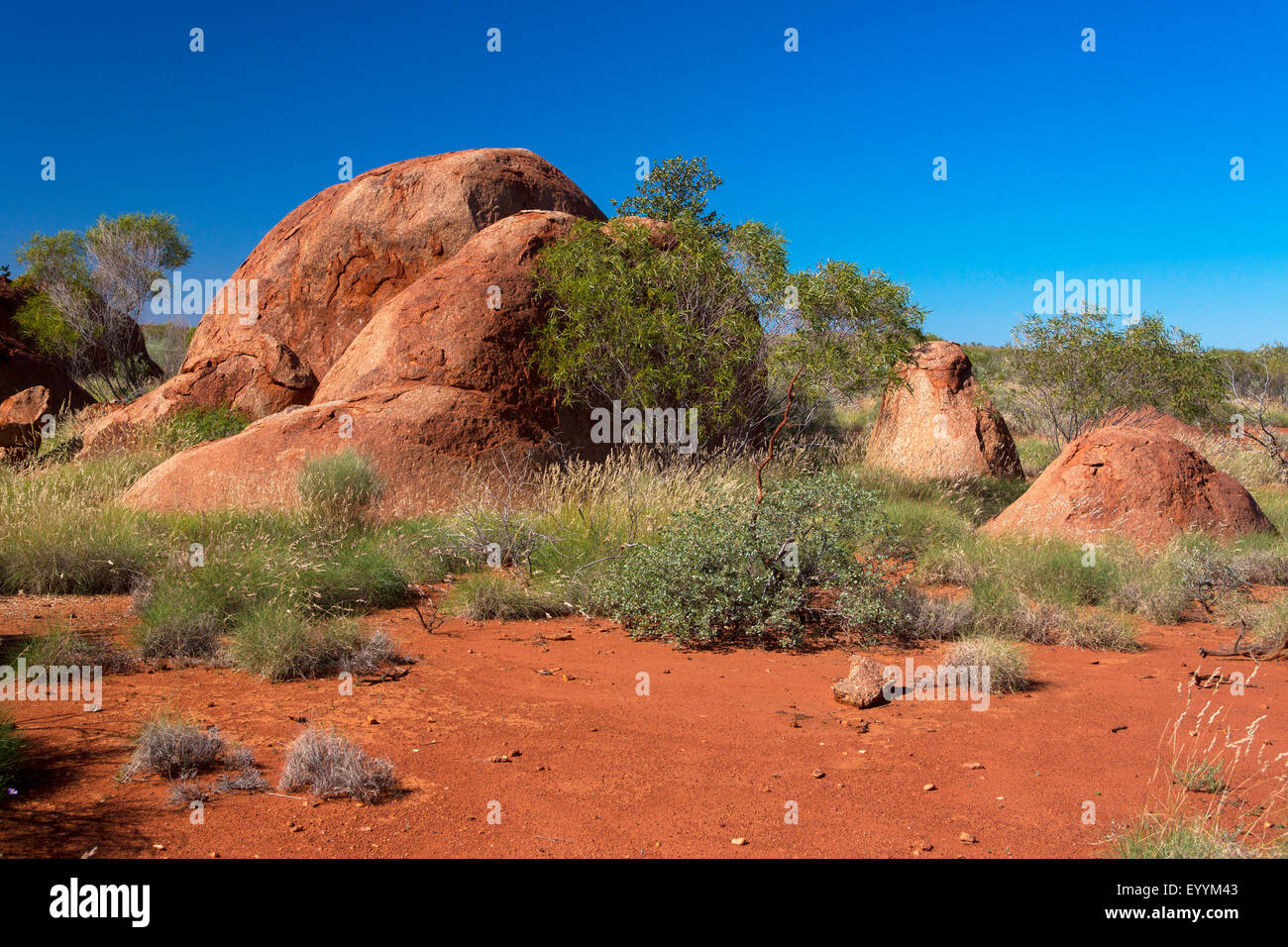 verwitterte Felsen im australischen Outback, North West Coastal Highway, Barradale, Western Australia, Australien Stockfoto
