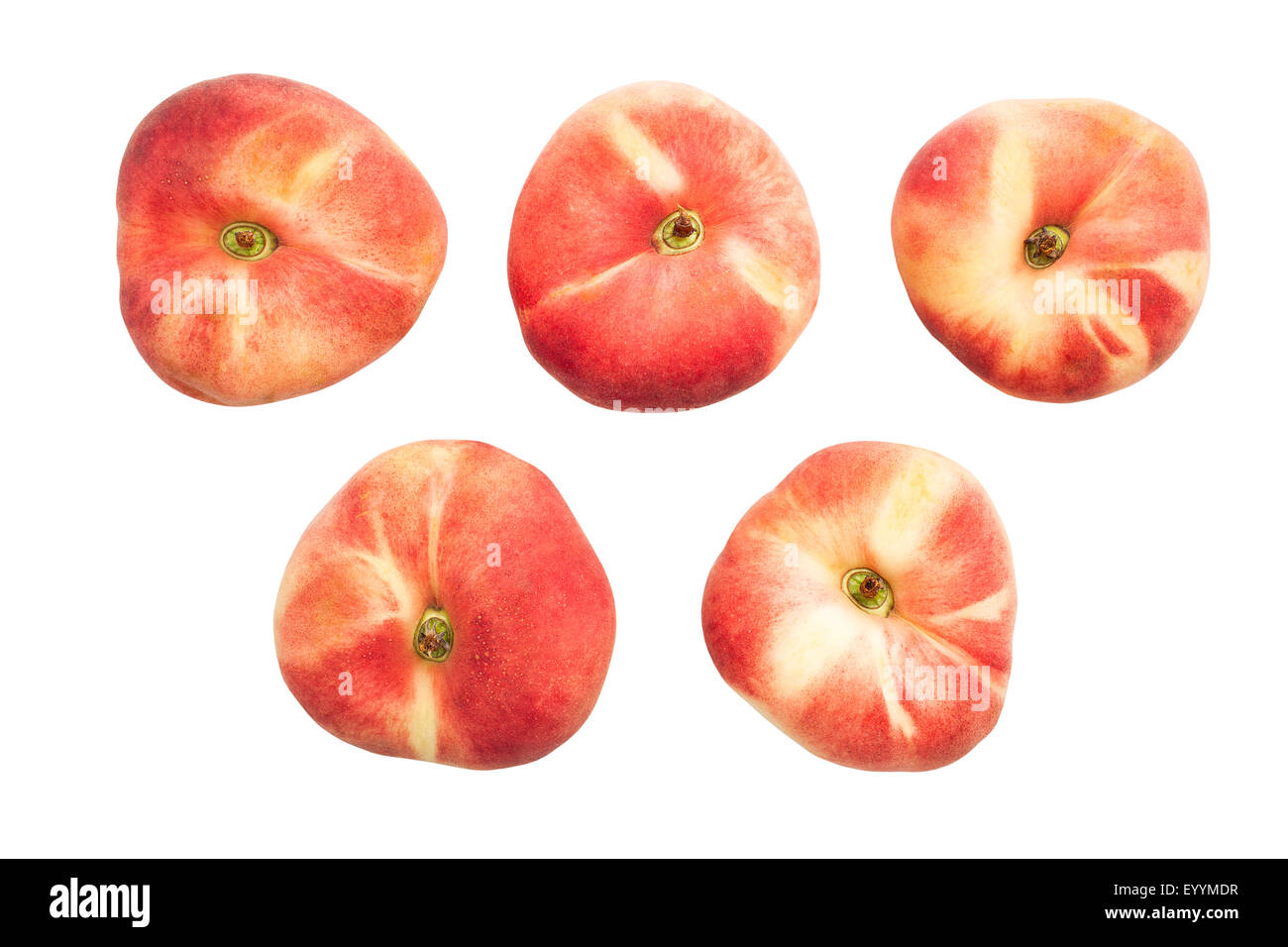 Pfirsiche isoliert Stockfoto
