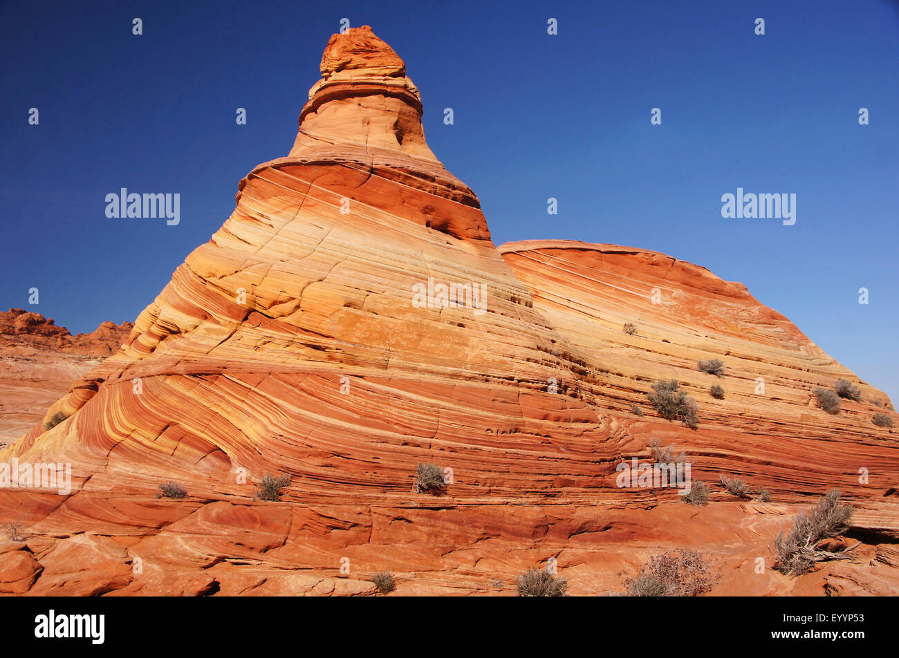 Sandstein-Felsformationen der Vermilion Cliffs National Monument, USA, Arizona, Vermilion Cliffs Stockfoto