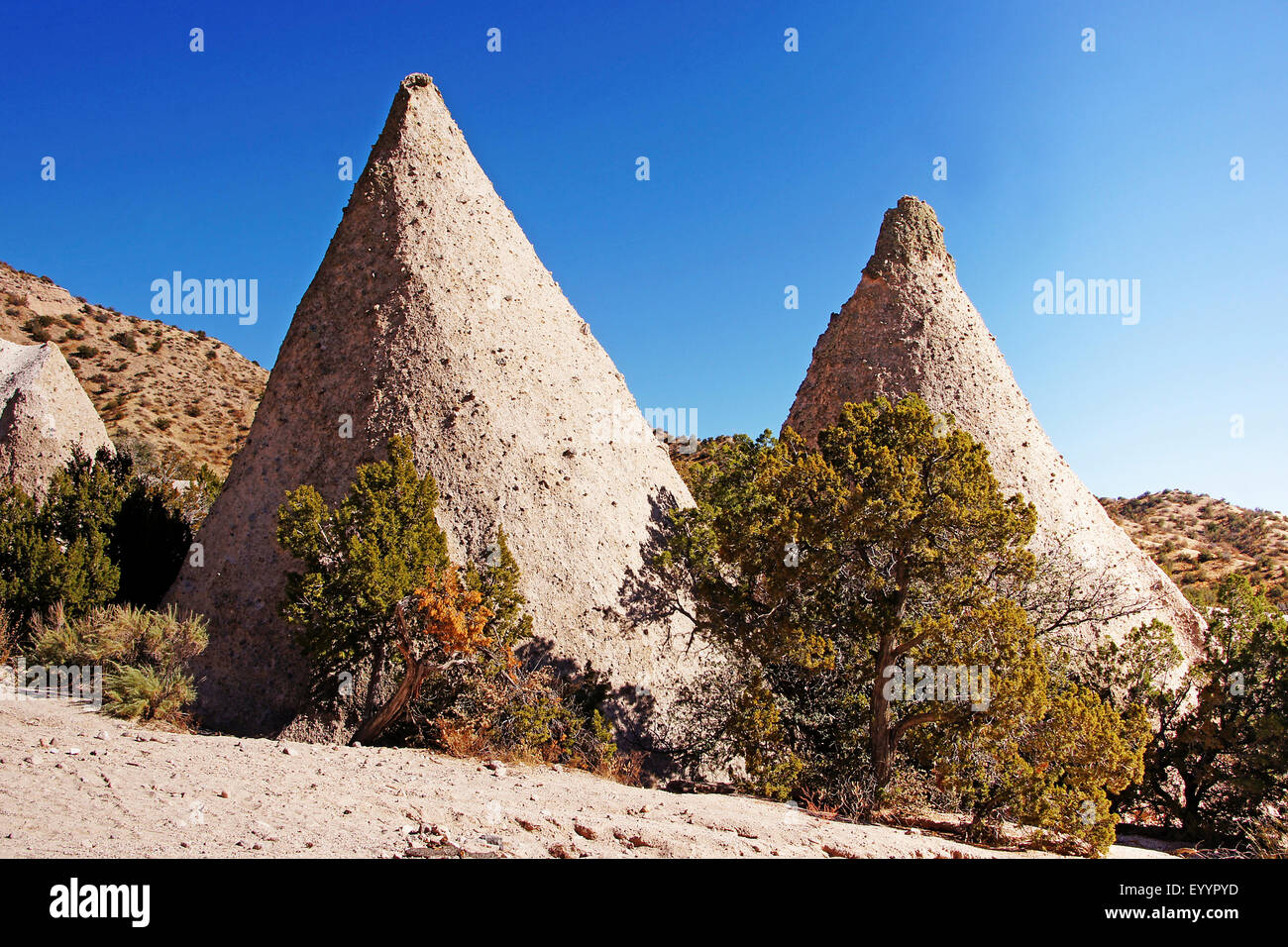 Sandsteinformation im Kasha-Katuwe Zelt Rocks National Monument, USA, New Mexico, Kasha-Katuwe Zelt Rocks National Monument Stockfoto