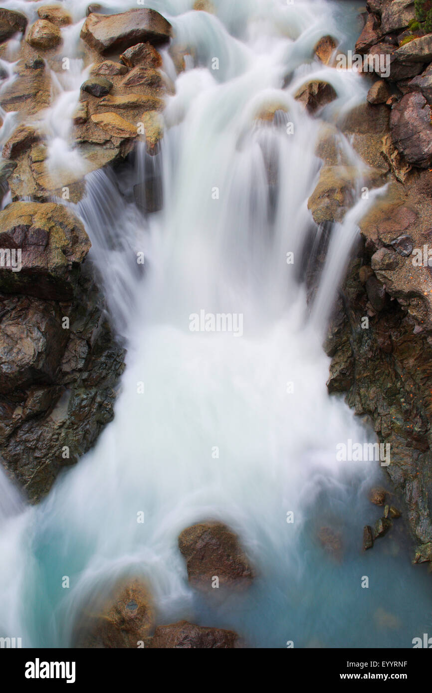 Wasserfall in Morteratsch, Schweiz, Graubünden Stockfoto
