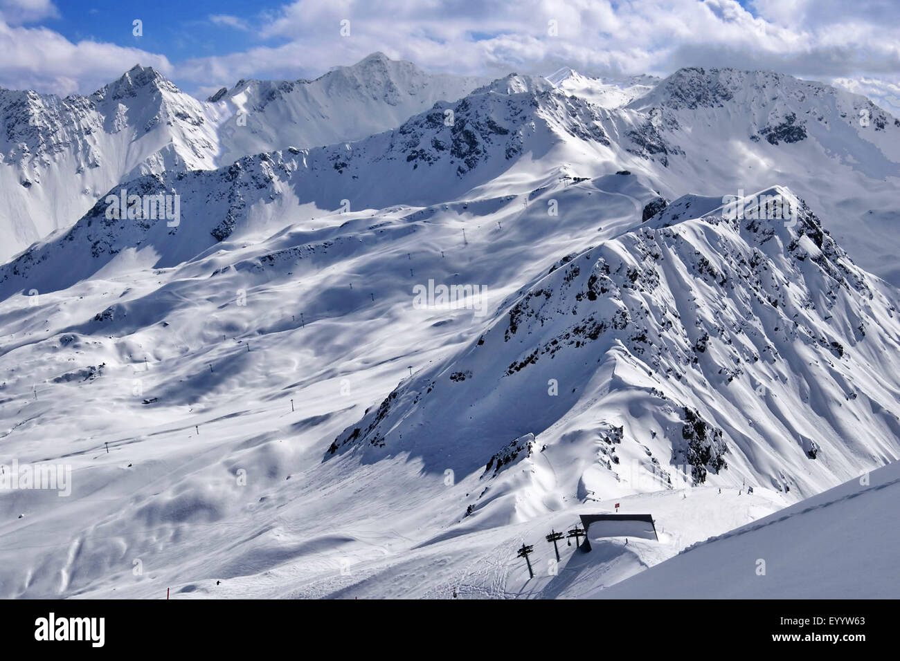 Winterlandschaft in der Nähe von Arosa in der Schweiz, Schweiz, Arosa Stockfoto