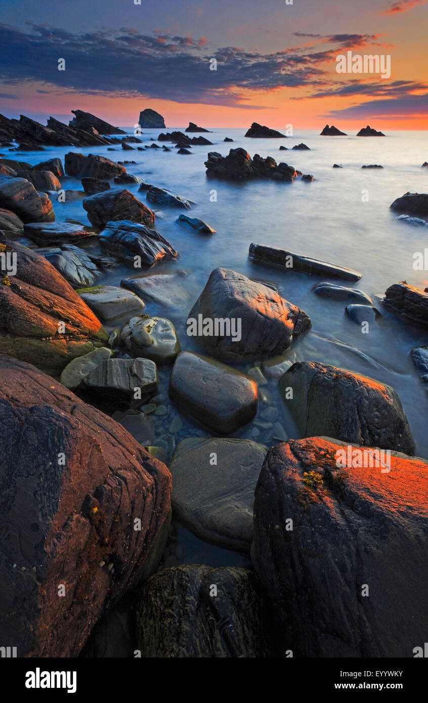 Balnakeil Bay bei Sonnenaufgang, Durness, Schottisch Highlands, Schottland, Vereinigtes Königreich Stockfoto