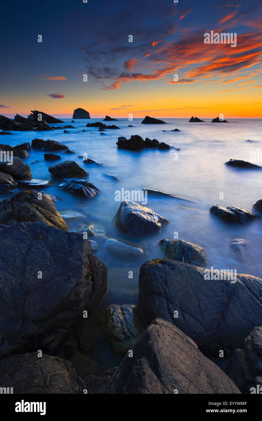 Balnakeil Bay bei Sonnenaufgang, Durness, Schottisch Highlands, Schottland, Vereinigtes Königreich Stockfoto