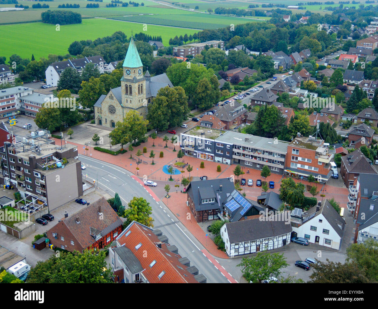 Luftbild Stadtteil Kirchhellen Mit St Johannes Kirche Deutschland 