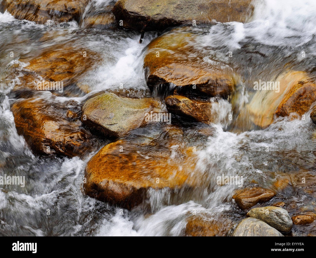 plätschernde Bergbach, Italien, Gran Paradiso Nationalpark, valsavarenche Stockfoto