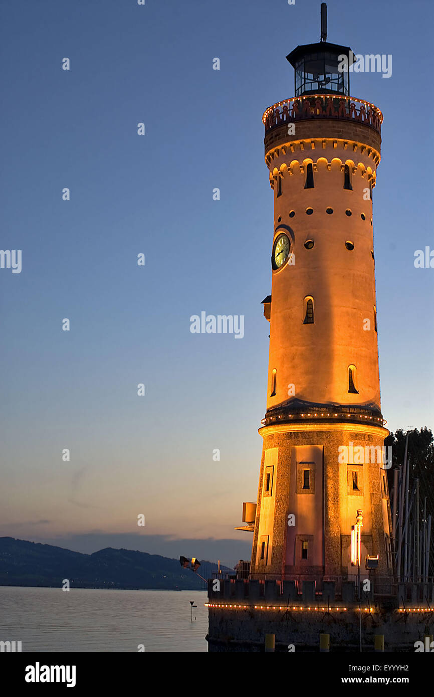 Leuchtturm in Lindau am Bodensee, Deutschland, Bayern, Lindau Stockfoto